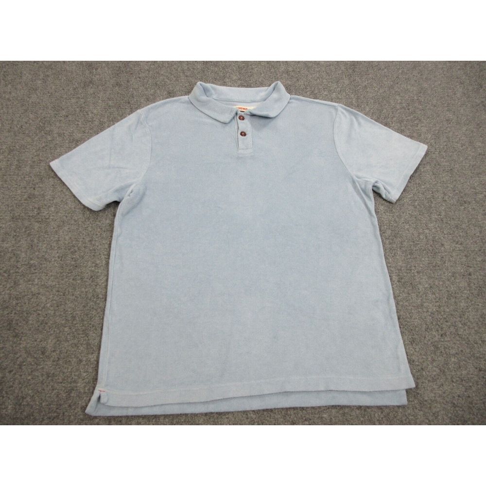Birdwell Beach Britches Polo Shirt Mens 3XL XXXL Blue Terry Cloth Towel Pullover